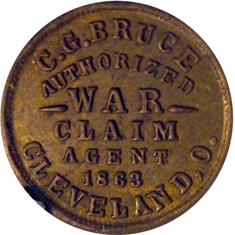 191  -  OH175C- 7b R9 NGC MS63 Cleveland Ohio Civil War token