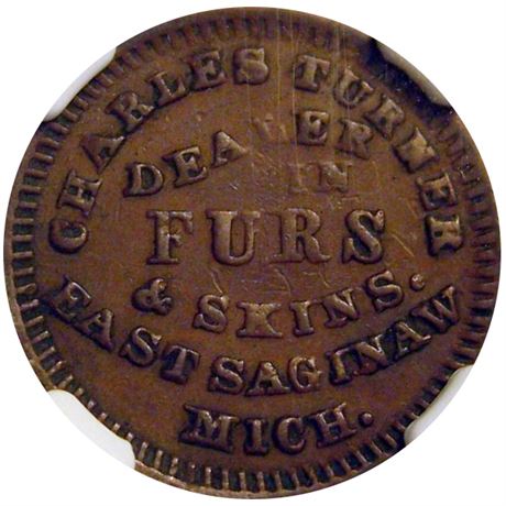 152  -  MI280G-1a R7 NGC XF40 BN East Saginaw Michigan Civil War token
