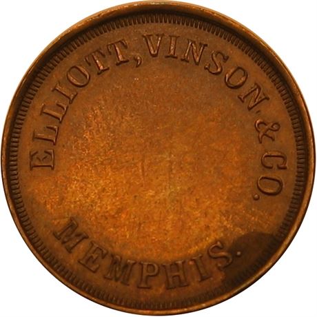 244  -  TN600B-10a R8 Raw AU Memphis Tennessee Civil War token