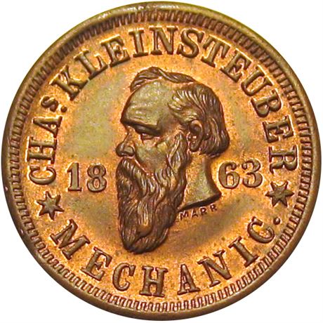 249  -  WI510 V-1a R4 Raw MS63 Milwaukee Wisconsin Civil War token