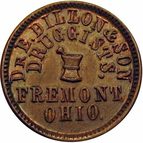 197  -  OH330B-1a R6 Raw AU+ Fremont Ohio Civil War token