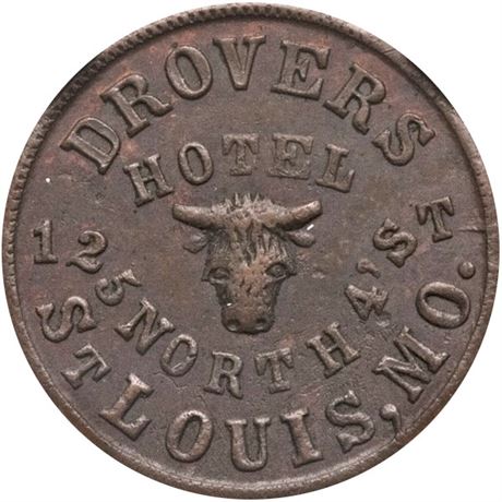 166  -  MO910A-3a R6 NGC AU58 BN St. Louis Missouri Civil War token