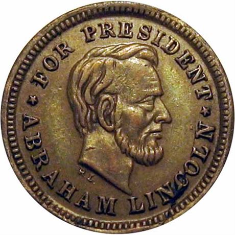 42  -  132/149 a R5 Raw EF Lincoln Johnson Patriotic Civil War token