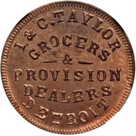 148  -  MI225CD-2a R7 NGC MS66 RB Detroit Michigan Civil War token