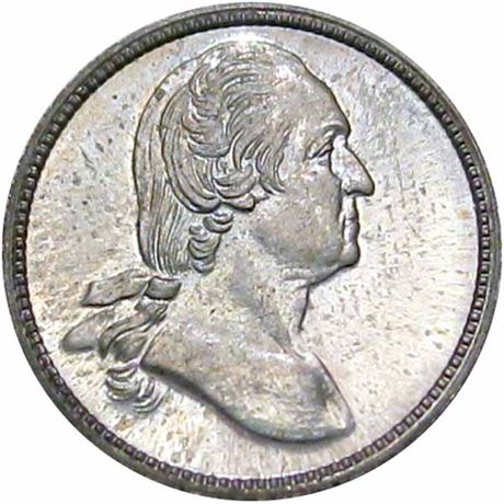 37  -  123/0 f R5 Raw MS63 George Washington Patriotic Civil War token