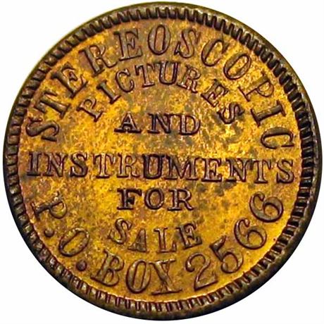 185  -  OH165CY-110b R9 Raw MS63 Stereoscopic Cincinnati Ohio Civil War token