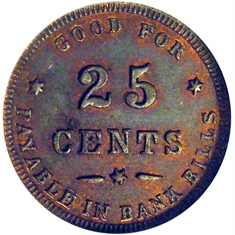 22  -   71/455 a R9 NGC MS63 RB  Patriotic Civil War token