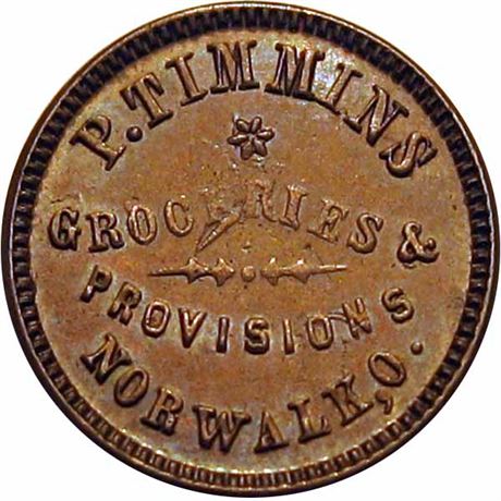 202  -  OH670A-3a R5 Raw AU Norwalk Ohio Civil War token