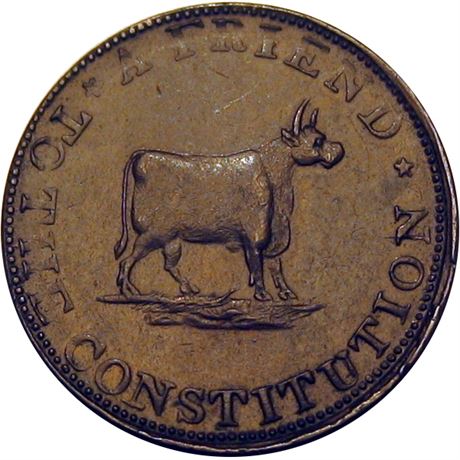 346  -  LOW  66 / HT-24 R3 Raw AU Cow Hard Times token