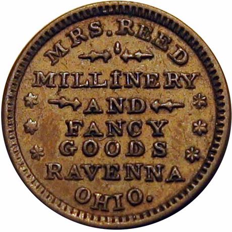 204  -  OH765D-1a R5 Raw AU Ravenna Ohio Civil War token