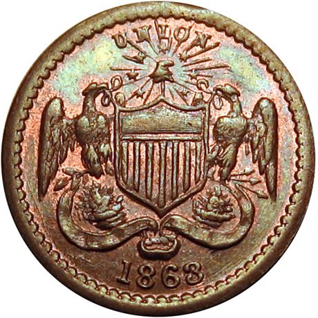 49  -  167/318 a R5 NGC MS64 BN  Patriotic Civil War token
