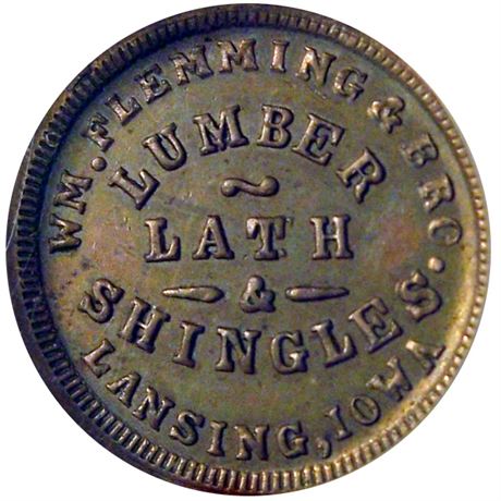133  -  IA560A-3a R7 ICG MS63 BN Lansing Iowa Civil War token