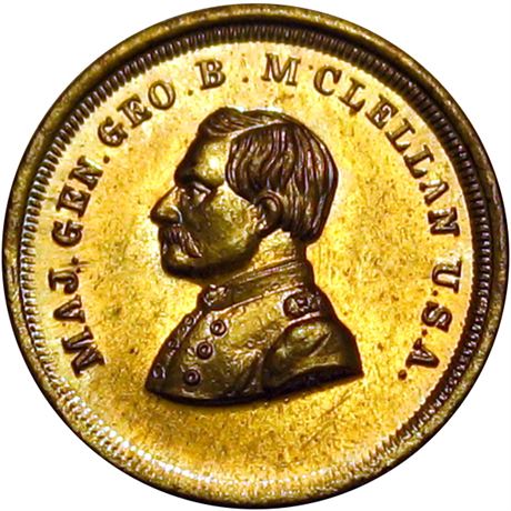 45  -  142/347 b R8 NGC MS65 General McClellan Patriotic Civil War token