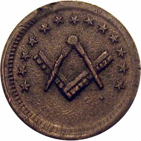 63  -  251/345 a R5 Raw EF+ Masonic Patriotic Civil War token