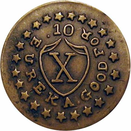 71  -  427/480A b R9 Raw VF+ Eureka 1863 Patriotic Civil War token