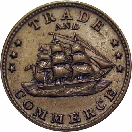 67  -  259/445 a R2 Raw AU Sailing Ship Patriotic Civil War token