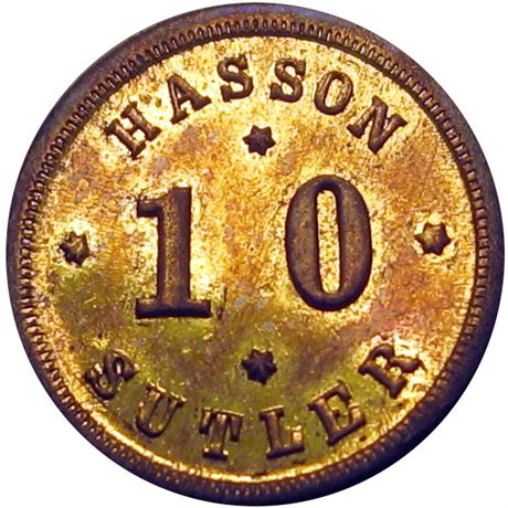 104  -  UI-B-10Ba R8 NGC MS64 Hasson Civil War Sutler token
