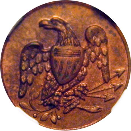 227  -  PA750E-4a R8 NGC MS64 RB Philadelphia Pennsylvania Civil War token