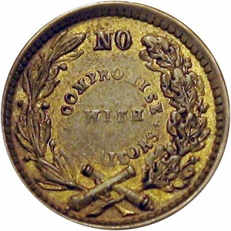 33  -  107/432 b R6 Raw EF+ George Washington Patriotic Civil War token