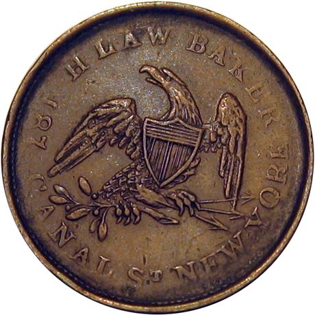 374  -  LOW 261 / HT-286 R2 Raw VF+ Fancy Cakes New York Hard Times token