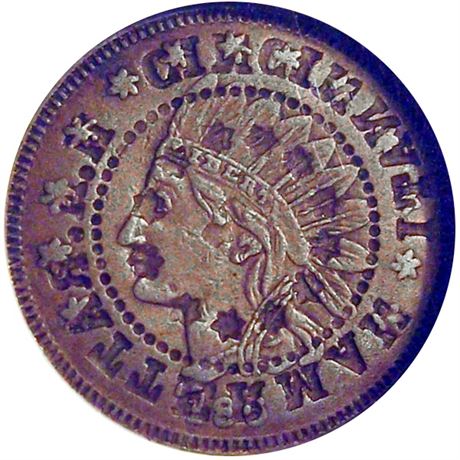17  -   57B/57B a R10 NGC AU55 BN Brockage Mint Error Patriotic Civil War token