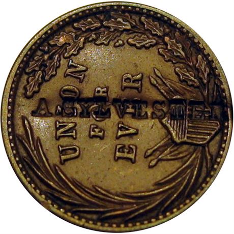 301 - A SYLVESTER on obverse of 1863 Civil War Patriotic token Raw EF