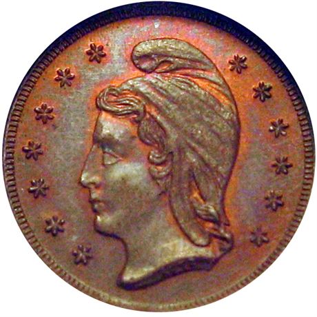 11  -   38/438 a R9 NGC MS64 RB Phoenician Head Patriotic Civil War token
