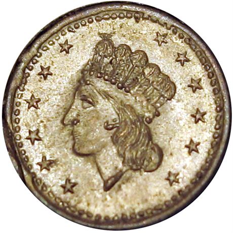 14  -   54/430 f R9 NGC MS62 Silver Patriotic Civil War token