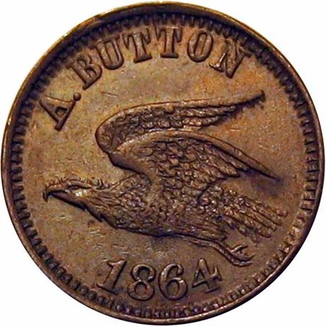 159  -  MI587B-2a R6 Raw EF Lyons Michigan Civil War token