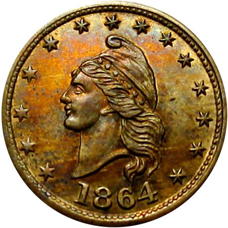 2  -    2/270 b R9 Raw UNC Details  Patriotic Civil War token