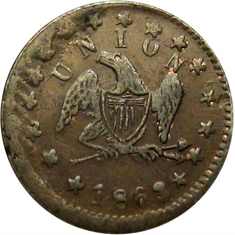 105  -  155/400 a R4 Raw EF Indiana Primitive Patriotic Civil War token