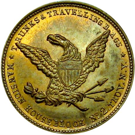 780  -  MILLER NY 1051  Raw MS63 Troy New York Merchant token