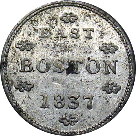 159  -  427/472 e R9 Raw AU Details East Boston Mule Patriotic Civil War token