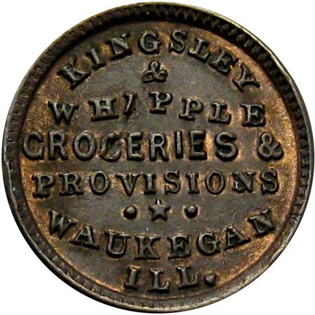 197  -  IL890A-1a R7 Raw AU Details Waukegan Illinois Civil War token
