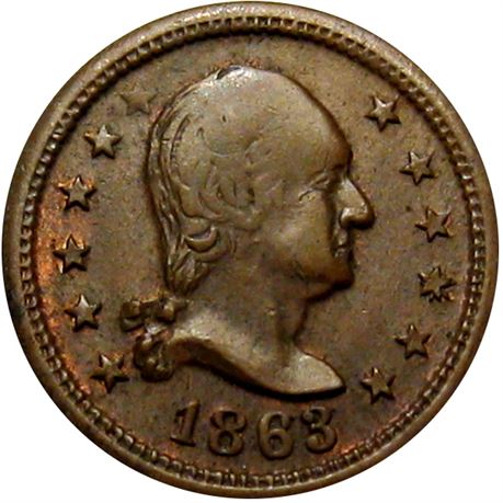 82  -  112/396 a R1 Raw AU  Patriotic Civil War token