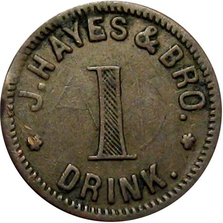 193  -  IL215A-2a R8 Raw VF Details DuQuoin Illinois Civil War token