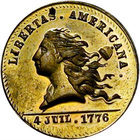 904  -  MILLER VA 15A  Raw MS63 Libertas Americana Petersburg Virginia token