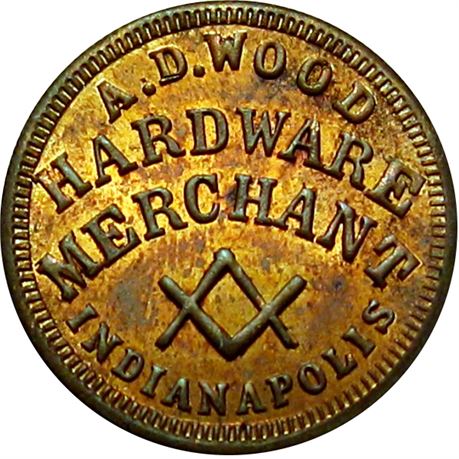 203  -  IN460Z-3a R8 Raw MS62 Indianapolis Indiana Civil War token