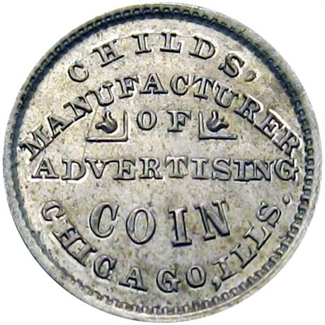 187  -  IL150 J-18j R6 Raw MS63 Chicago Illinois Civil War token
