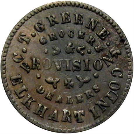 200  -  IN260C-3a R9 Raw AU Details Primitive Elkhart Indiana Civil War token