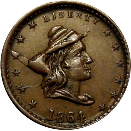 40  -   47/332 a R1 Raw AU  Patriotic Civil War token
