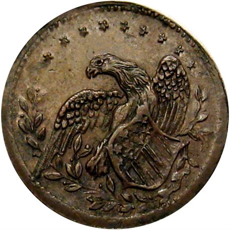 189  -  IL150 R-3a R8 Raw EF Rare Eagle Chicago Illinois Civil War token