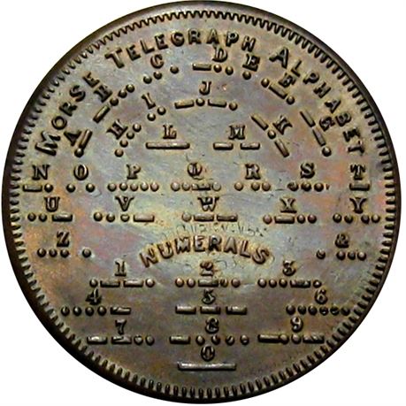 782  -  MILLER NY 1055  Raw MS62 Morse Code Utica New York Merchant token
