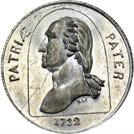760  -  MILLER NY  974  Raw MS63 George Washington New York City Merchant token