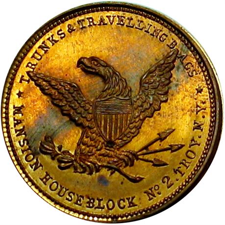 781  -  MILLER NY 1051A  Raw MS64 Troy New York Merchant token