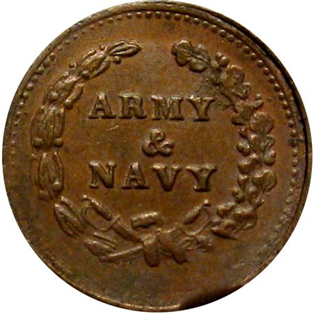 13  -    9/298A a R7 Raw AU Details Indiana Primitive Patriotic Civil War token
