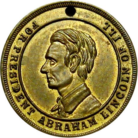 161  -  506/512 b R8 Raw AU Abraham Lincoln Patriotic Civil War token