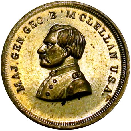 99  -  142/347 b R8 Raw MS63 McClellan Patriotic Civil War token
