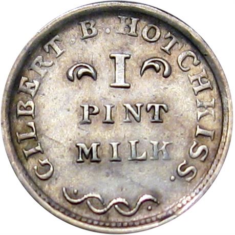 185  -  CT560aA-1b fp R8 Raw AU Details Waterbury Connecticut Civil War token