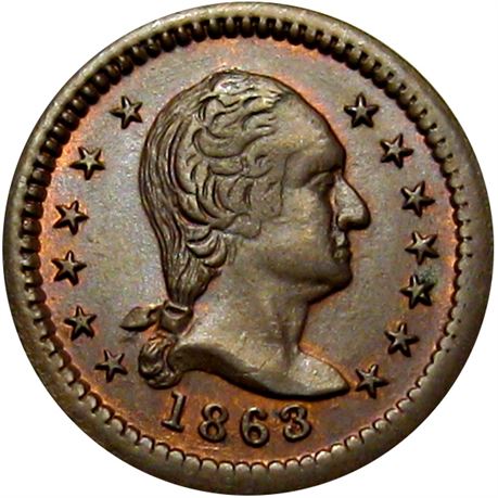 81  -  111/340 a R3 Raw MS63  Patriotic Civil War token